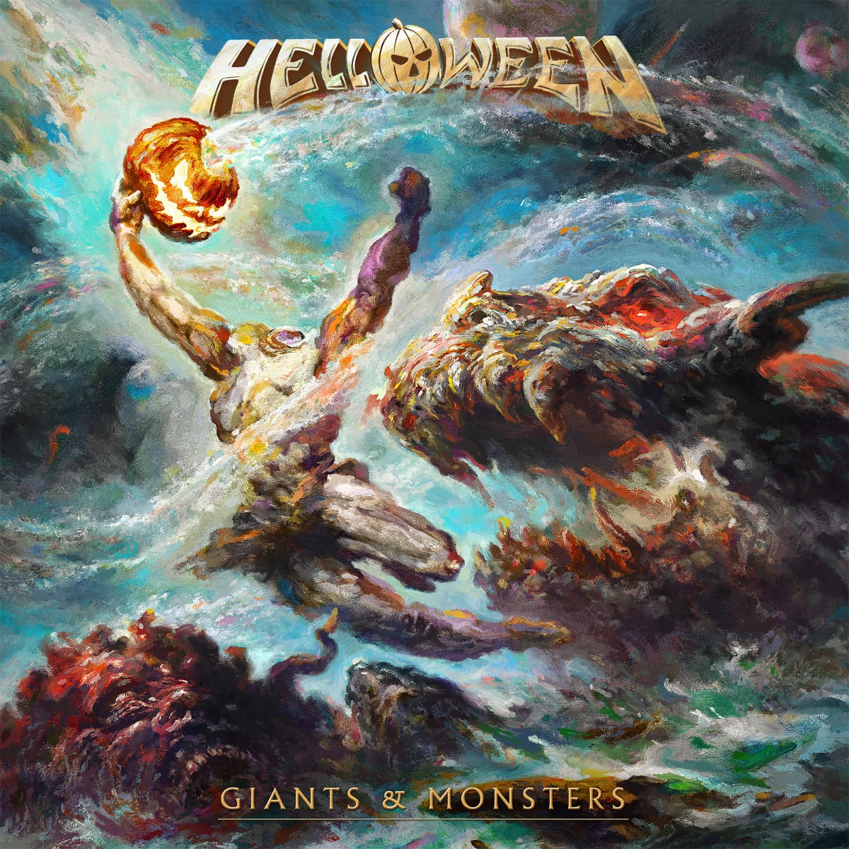 Helloween Giants & Monsters (Ocean Blue Marbled Vinyl) (Pumpkin Etching & Booklet) [2LP]