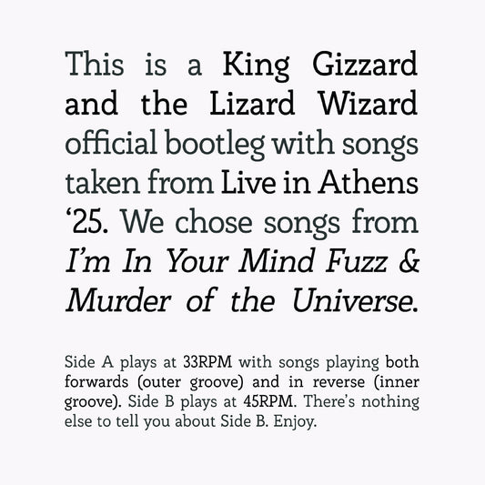 King Gizzard and the Lizard Wizard Songs From I'M In Your Mind Fuzz & Murder Of The Universe Live In Athens '25